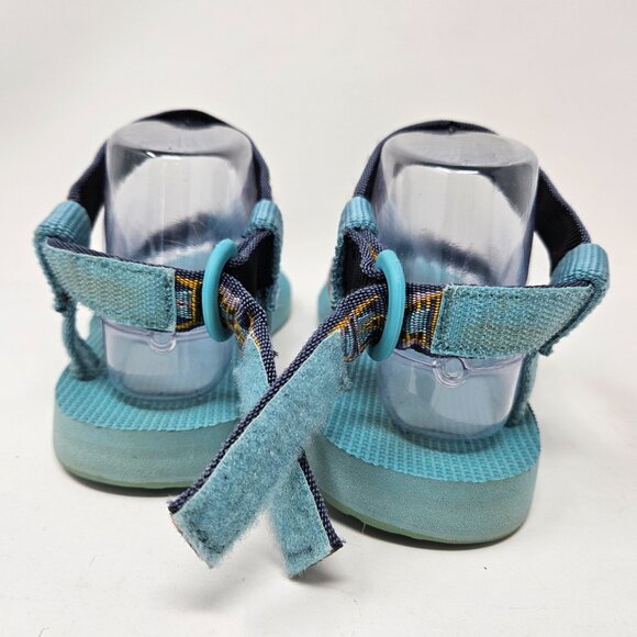 Teva Womens Size 10 Light Blue Aztec Original Ankle Strap Thong Sandals 1003986 - Picture 8 of 13